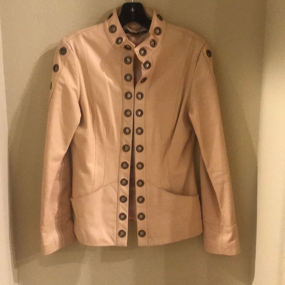 Beige Leather Jacket
